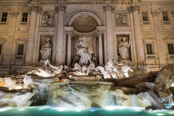 The Trevi Fountain view at night in Rome, The Taste Edit #rome #italy #travel #fountain