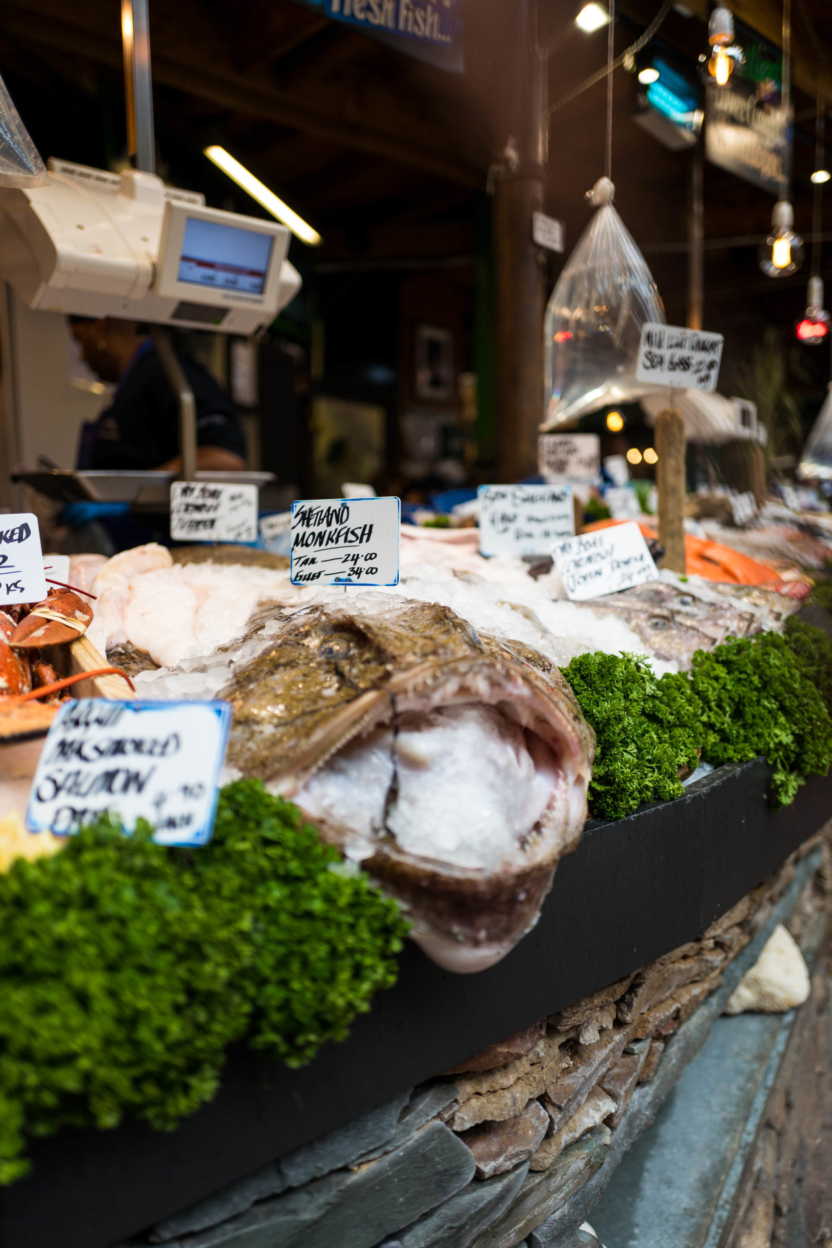 You'll find amazing fish like this monkfish in London's Borough Market. Use The Taste Edit's guide to the market #London #travel #foodie