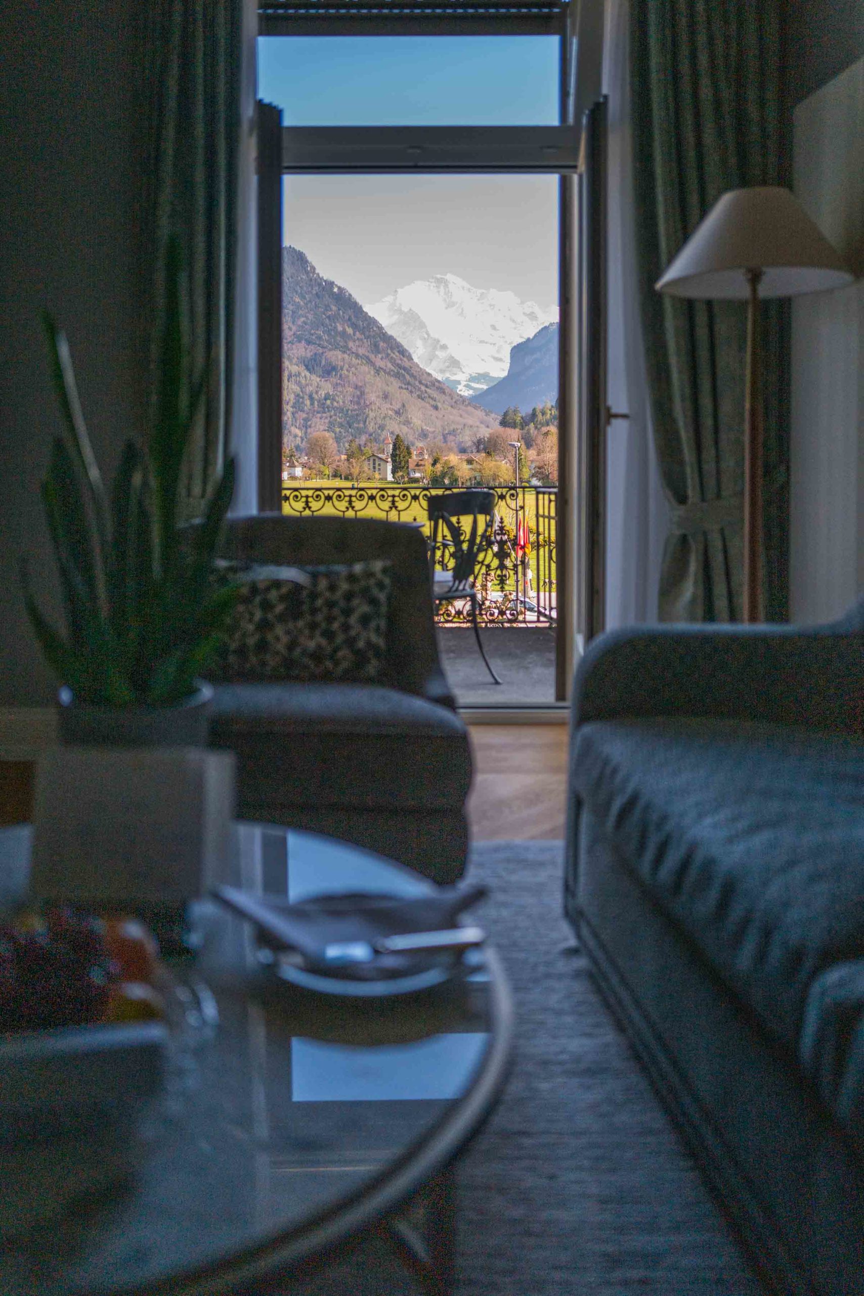 Views from the Victoria-Jungfrau hotel in Interlaken a luxury hotel worth staying at near the Jungfrau. #interlaken #hotel #switzerland