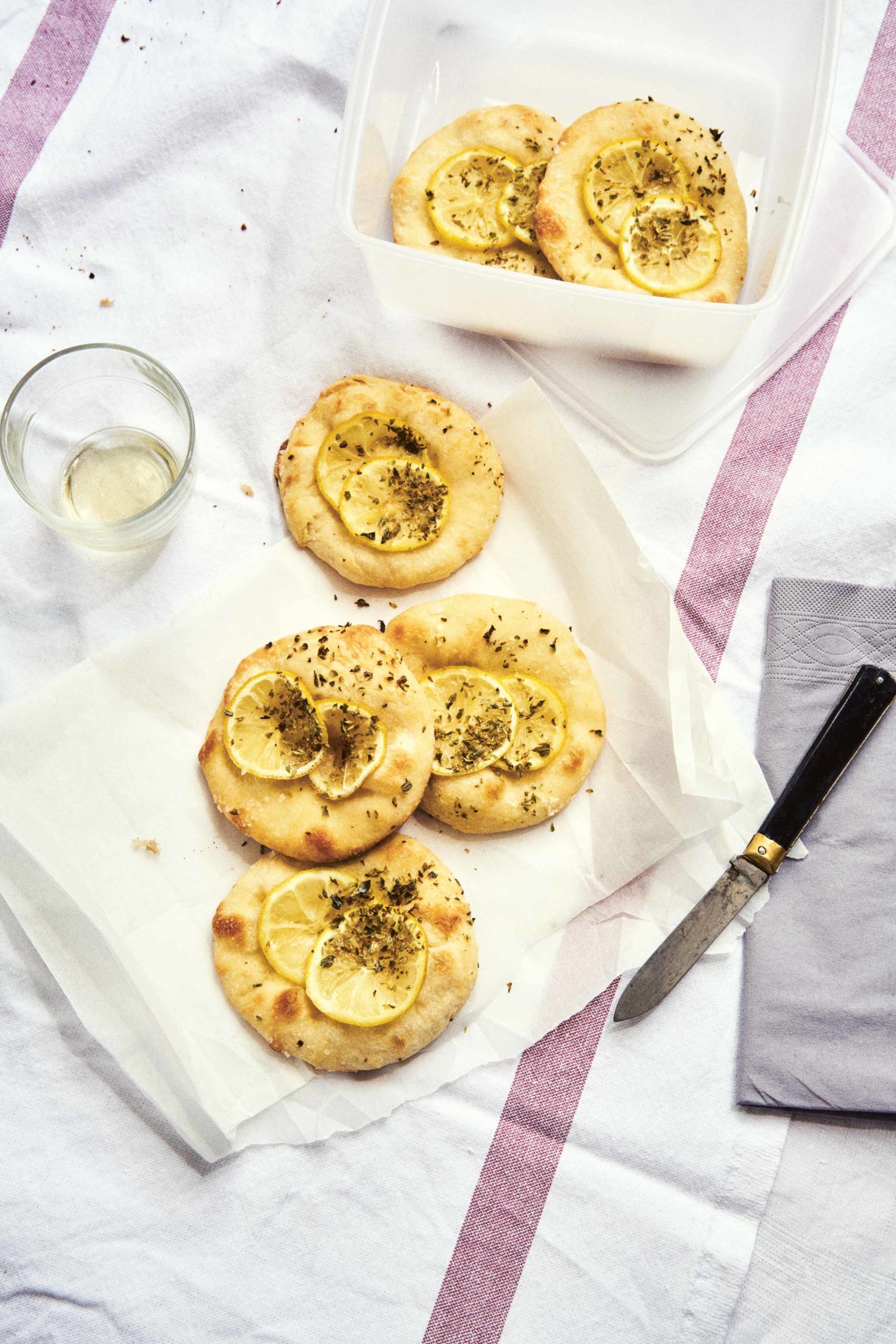 Make La Buvette Paris's lemon pizzettes, or top some of the pizzettes with ricotta and herbs and others with anchovies. #paris #picnic #recipe #pizza