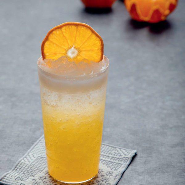 Make the Frosty Mikan winter cocktail also called a satsuma.