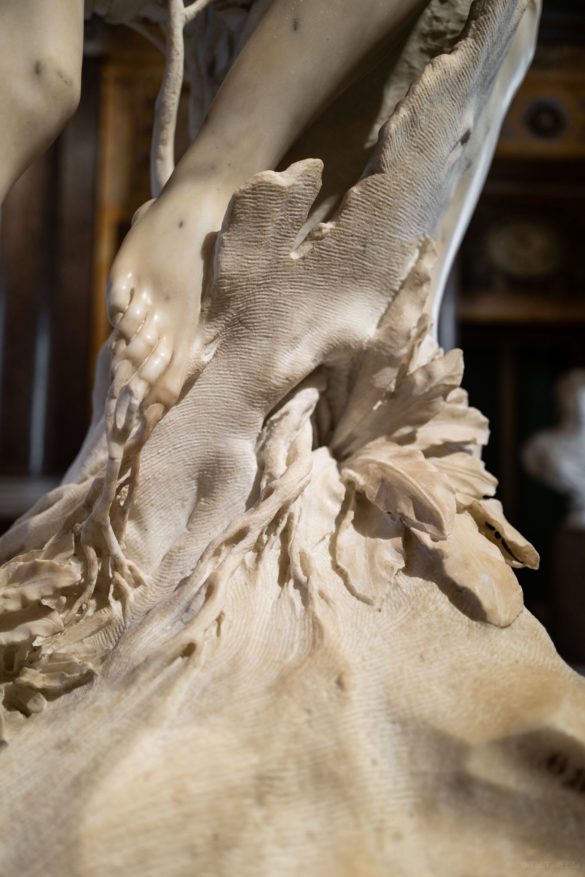 Details of the feet of Villa Borghese Apollo and Daphne Bernini Statue Tour Galleria Borghese museum in Rome without tourists, The Taste Edit #rome #borghese #italy #travel #museum