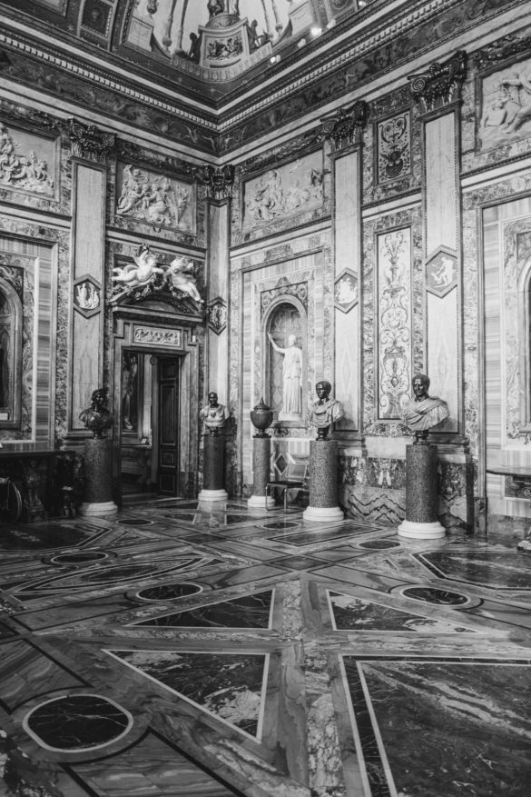 Room of busts at Villa Borghese Museum in Rome Tour Galleria Borghese museum in Rome without tourists, The Taste Edit #rome #borghese #italy #travel #museum