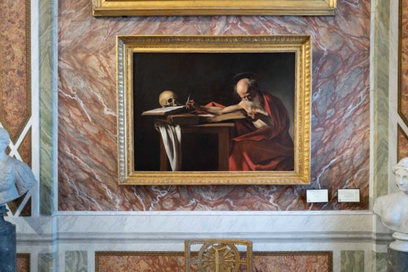 Saint Jerome writing by Caravaggio in Villa Borghese Rome Tour Galleria Borghese museum in Rome without tourists, The Taste Edit #rome #borghese #italy #travel #museum