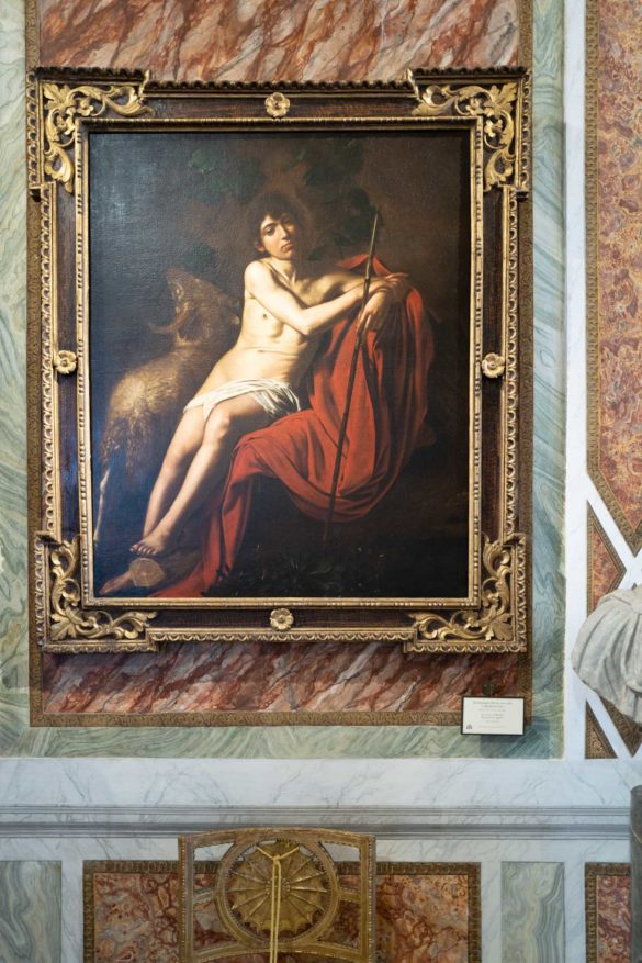 Villa Borghese St John the Baptist Caravaggio Painting in Rome Tour Bernini statues at the Galleria Borghese in Rome without tourists, The Taste Edit #rome #borghese #italy #travel #museum
