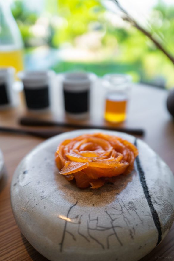 Smoked salmon for breakfast at Chef Laurent Petit’s Clos de Sens hotel and three Michelin star restaurant is minutes from Geneva, in Annecy, the "Venice of France"