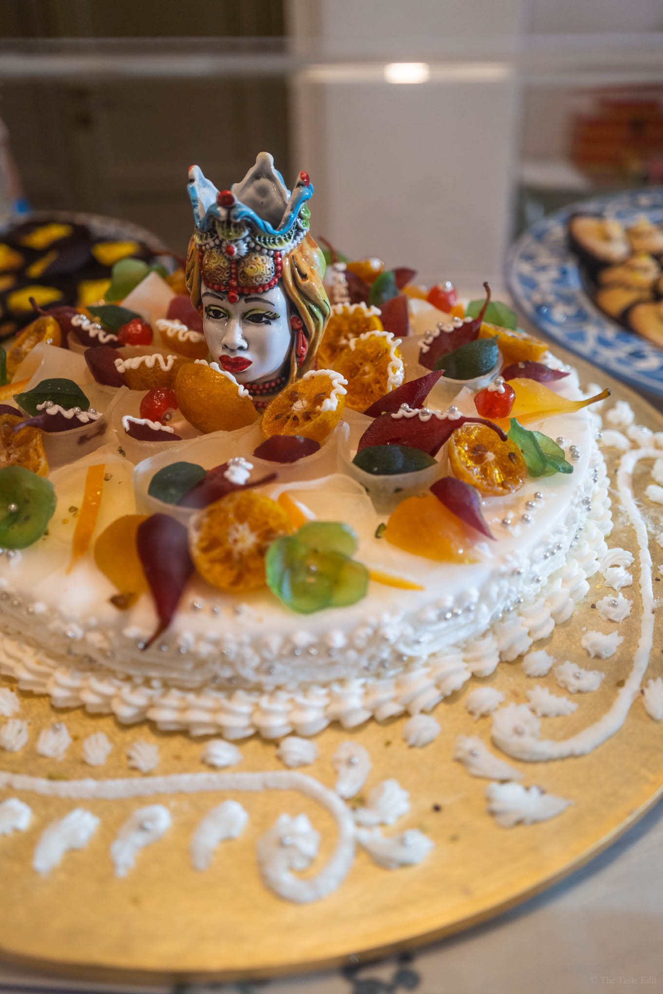 Decorated Sicilian cakes at Segreti Del Chiostro