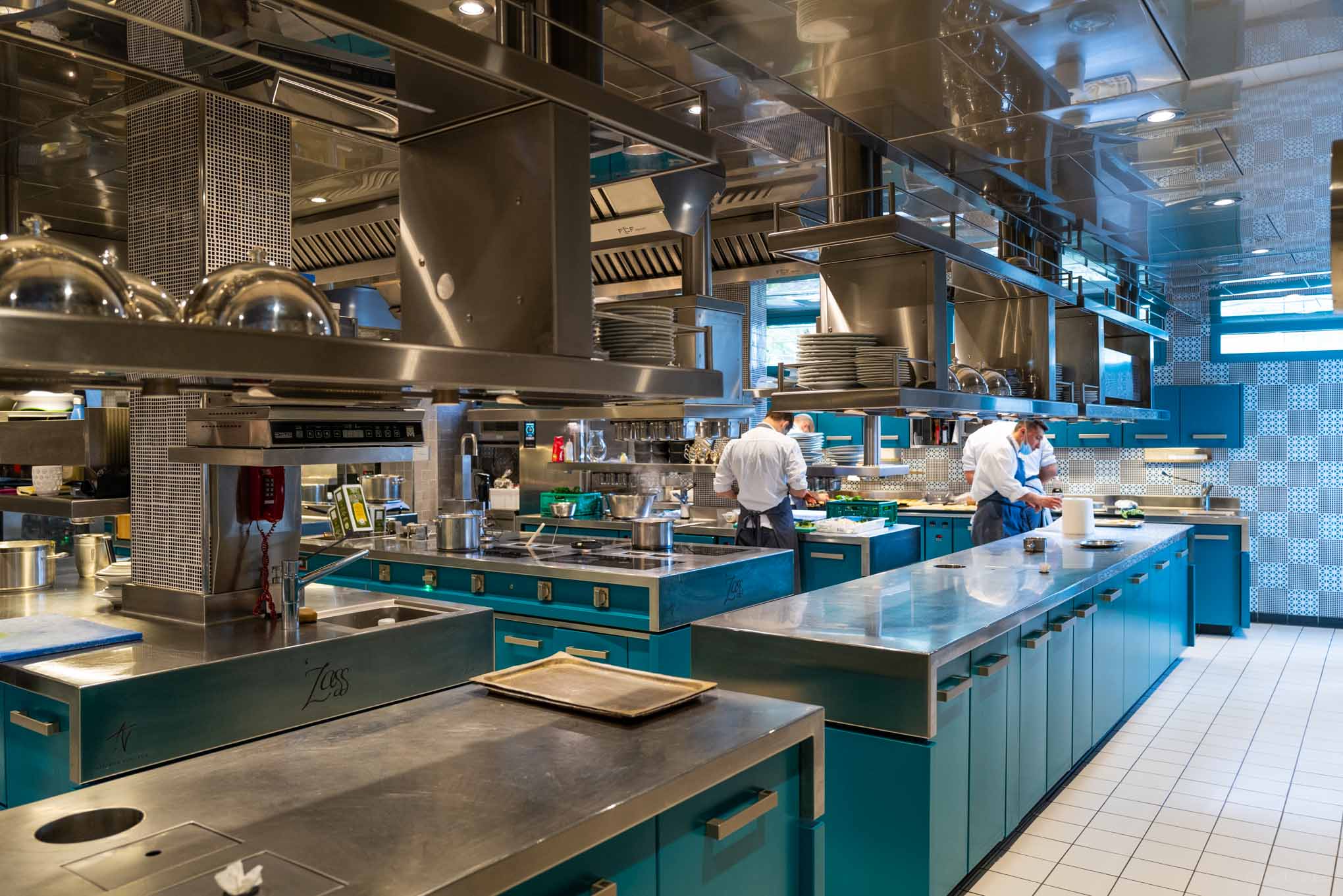 The Michelin star kitchen at Zass restaurant Il San Pietro Positano hotel on the Amalfi Coast