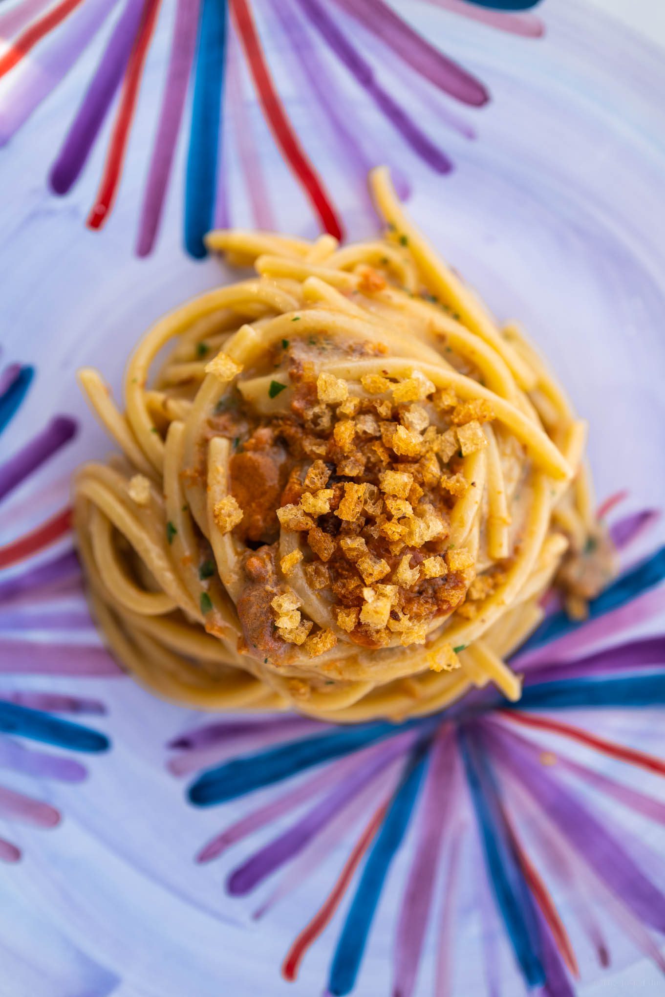 Sea urchin pasta at Il Riccio restaurant at the Dior Beach Club at Capri Palace Jumeirah Hotel is a luxury property in the center of Anacapri on the Amalfi Coast