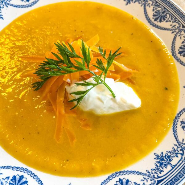 Easy French Soup Recipe - Carrot and Mimolette cheese soup