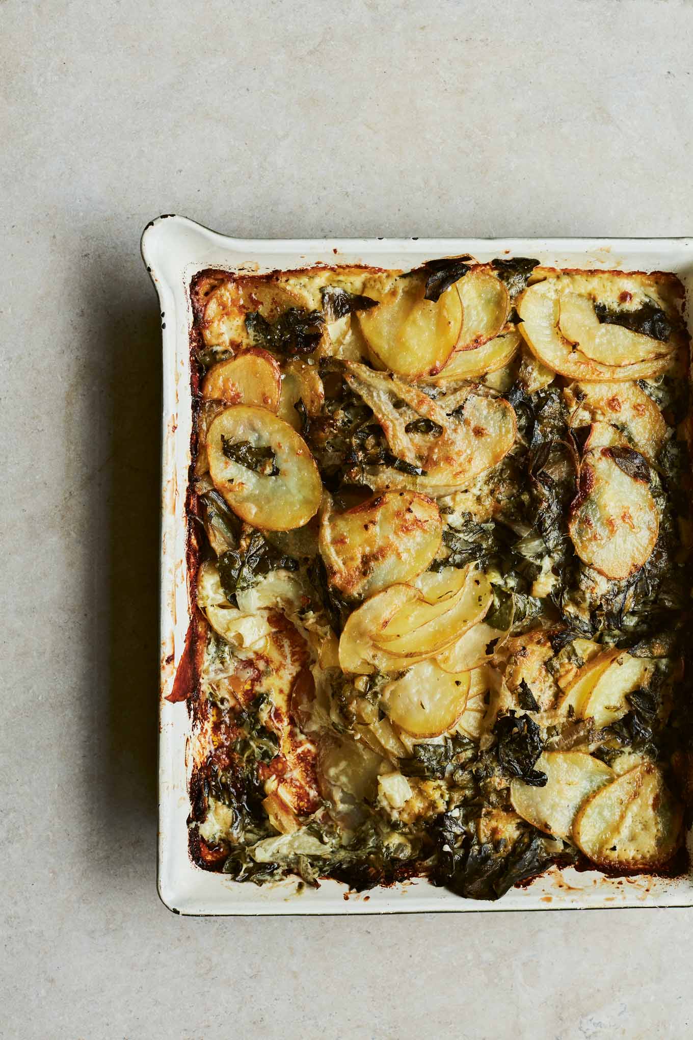 Potato and chard gratin recipe side dish from Supper cookbook