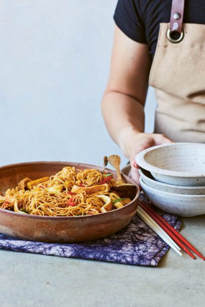 Make veggie Singapore noodles with this recipe from simply Chinese cookbook