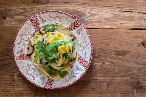 For an easy vegetarian lunch recipe, try this Burgundy-Inspired Tagliatelle with Shiitake Mushrooms