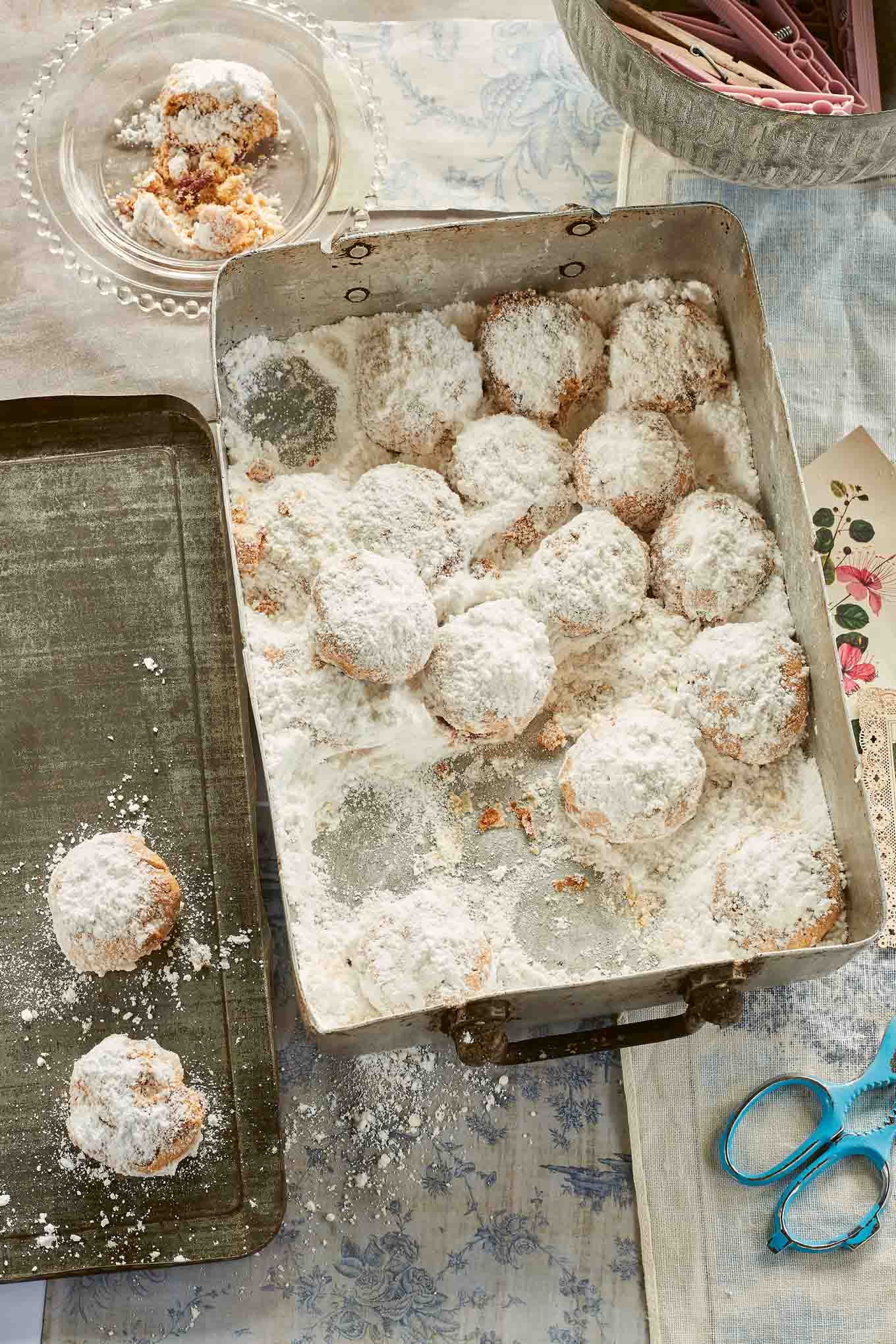 Kourabiedes a Christmas cookie with pecans and chocolate chips