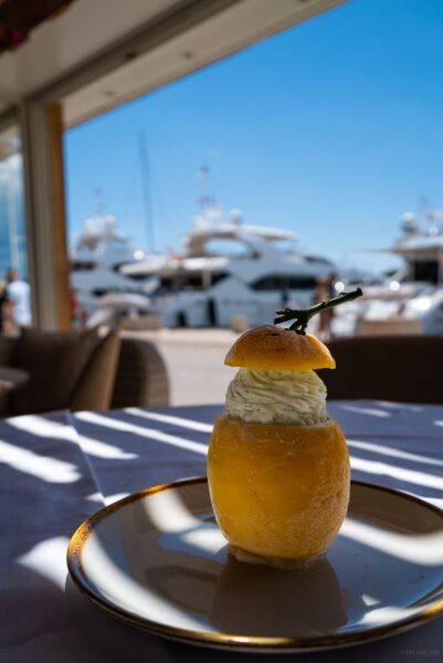 Frozen lemon dessert from Meton France at La Petite Plage in Saint Tropez