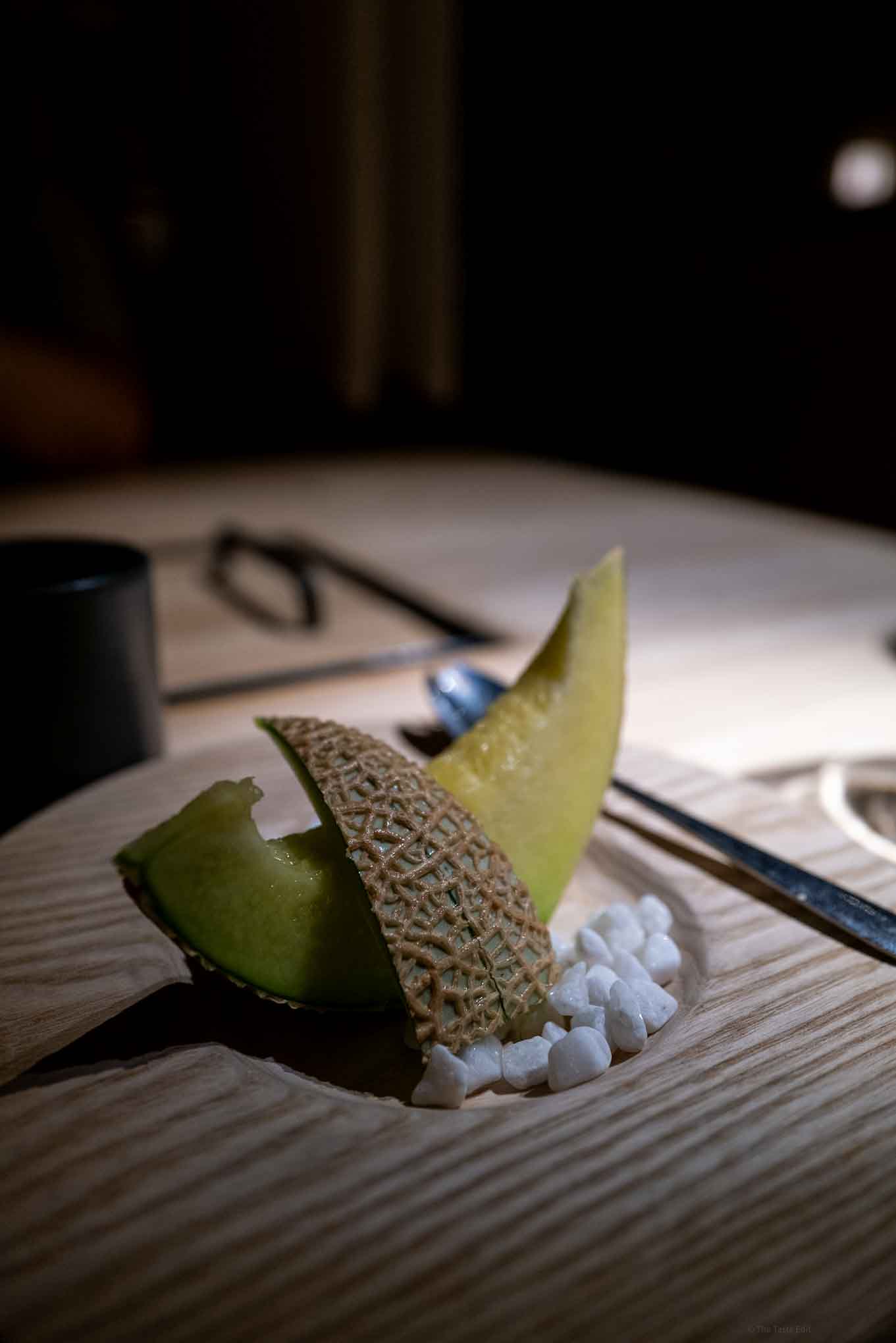 Special Japanese Melon served Marie Akaney the new Japanese restaurant in Paris