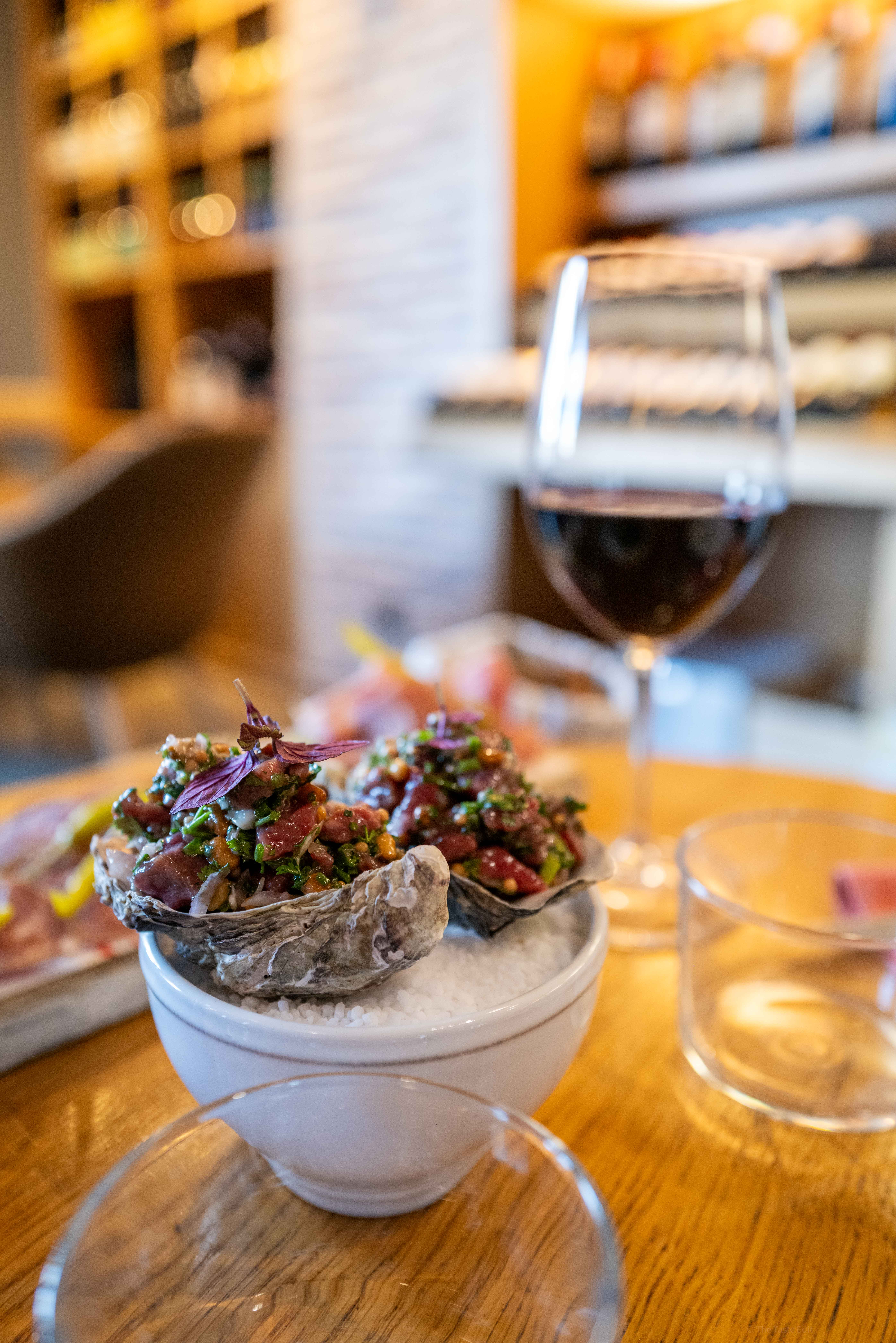 Les sources de Caudalie in bordeaux France shop with its oysters and beef tartar
