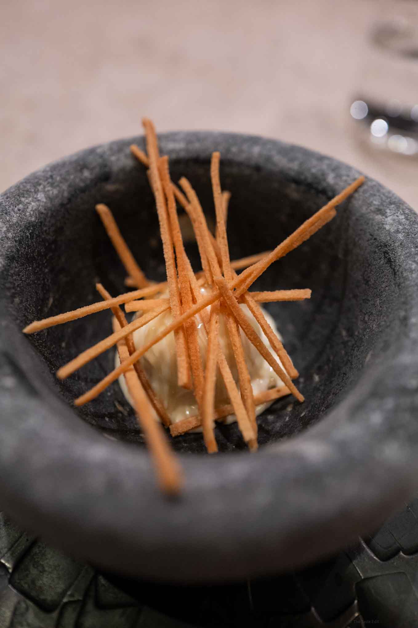 Cheese and straw dessert