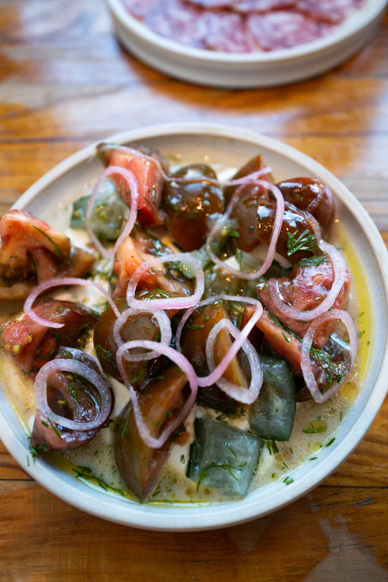 Tomato salad at ploussard in London