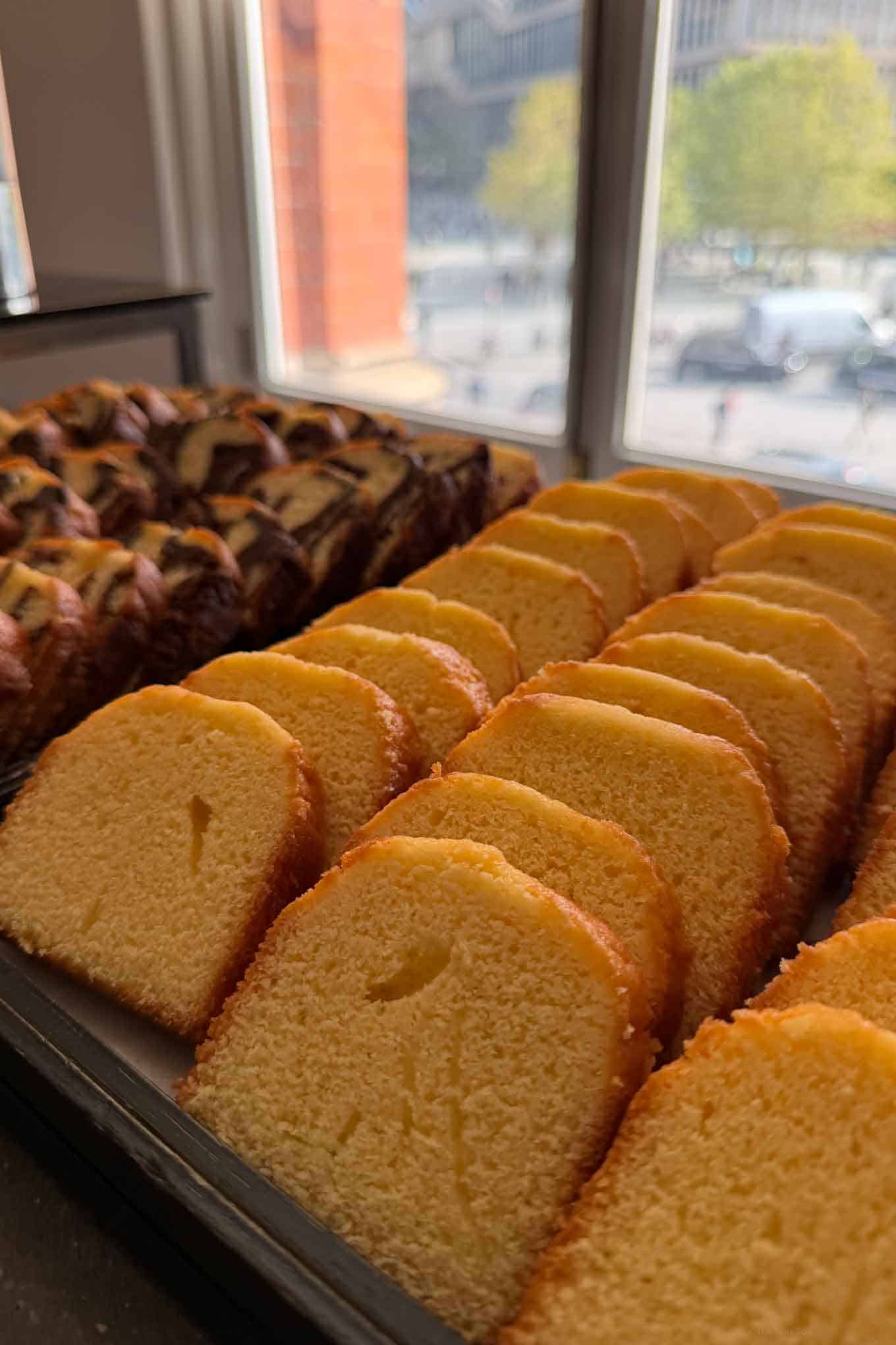 Luxurious Eurostar Premier Dining desserts with moist sponge cakes and rich toppings, served in a so.